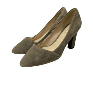 Cole Haan Suede Leather Pumps Pointed Toe Taupe 6.5B Pointed Toe Preppy Office
